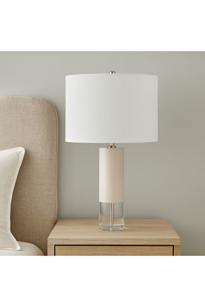 Crestview Collection مصباح طاولة سيراميك أبيض مقاس 27 بوصة