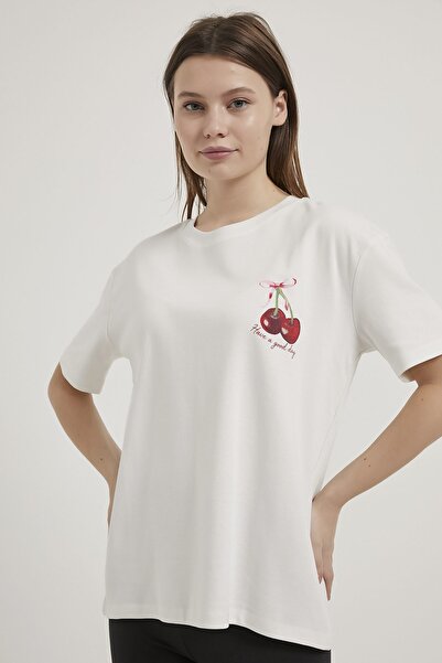 Arma Life Armalife 10442 Women's T-Shirt with Cherry Print and Back Detail