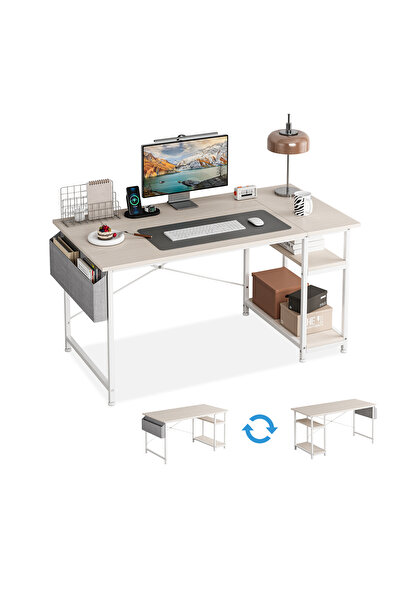 Sheinhome A computer desk with double storage layers, suitable for home offic...