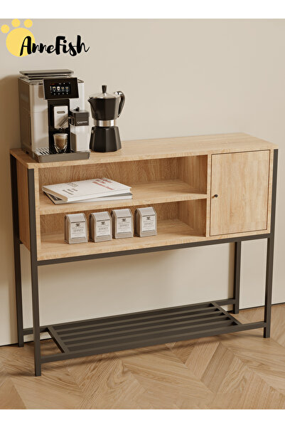 AnneFish خزانة زاوية قهوة 100*30*80 سم، طاولة جانبية، رف خباز للمطبخ، خزانة ع...