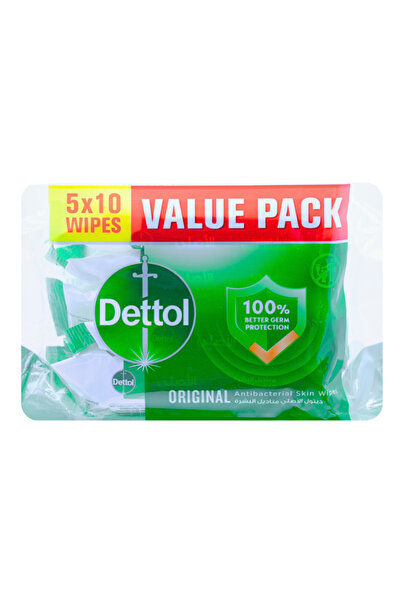 Dettol WIPES ORGINAL VALUE PACK 5×10WIPES