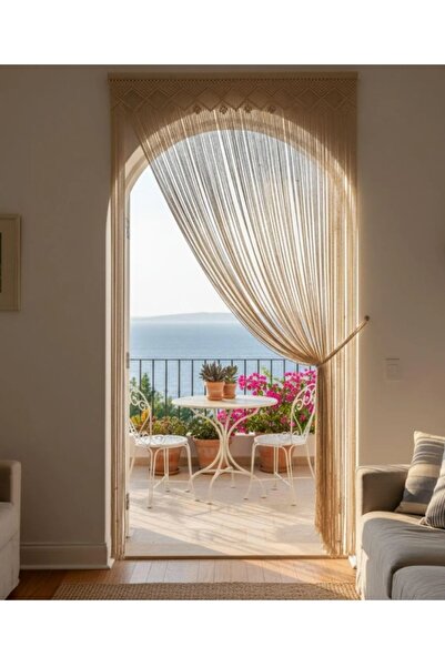 AslanButik Makrome Perde Kapı Perdesi Mutfak Perdesi Duvar Süsü
