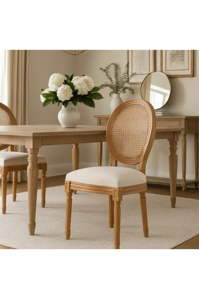 Palma homez Classic Warm Touch Bamboo Chair – Wooden and Beige Color – 42×50×...