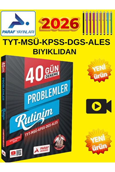 Ens Yayıncılık Paraf TYT MSÜ KPSS DGS ALES Problemler 40 Günde Deneme Rutinim...
