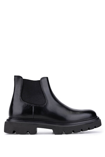 Tamer Tanca Erkek Hakiki Deri Siyah Casual Bot