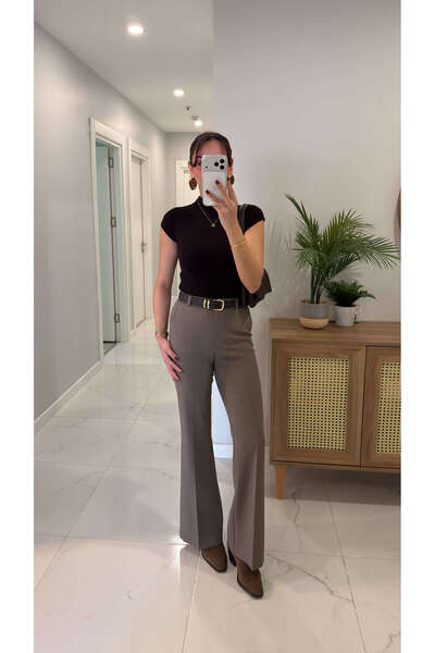 BİRCANÇİL Terins Vizon İspanyol Paça Pantolon
