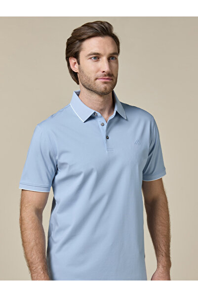 Mannerism The Sky Ease Light Blue Cotton Polo Comfort Fit