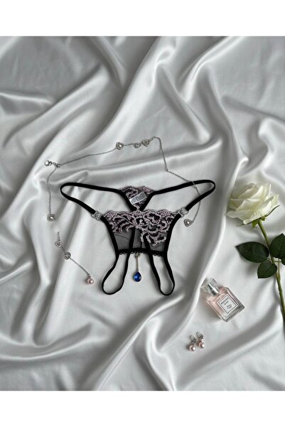 My secret FANTAZİ MAVİ BONCUKLU DANTELLİ KÜLOT