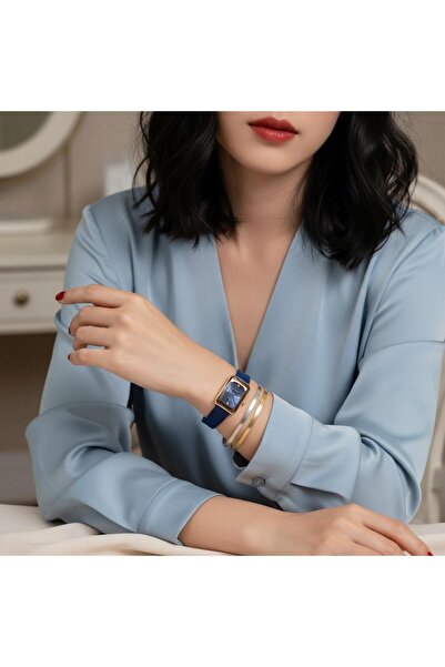 GLAMORA Waterproof leather watch with 2 soft straps and a luxurious case