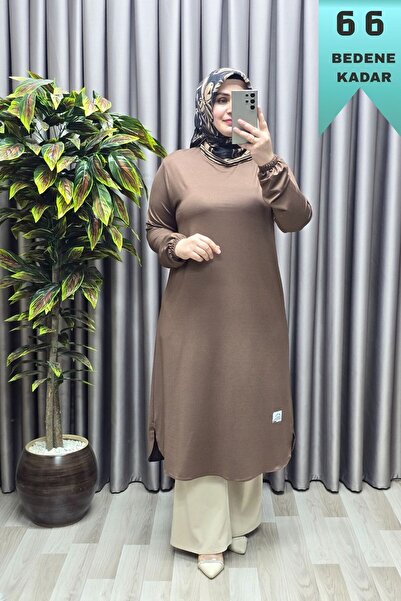 Elmas Tesettür Women's Clothing Plus Size Slit Sleeves Elasticated Sports Sol...