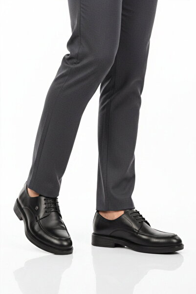 AYAKMOD Black Genuine Leather Men's Casual Shoes 618 m