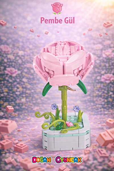 Doğan Oyuncak Dünyası Micro Block Pink Rose Flower Lego - Lego Sets Mini Lego...