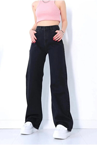 GAMZE ALPTEKİN Extra High Waist Lycra Palazzo Loose Jeans