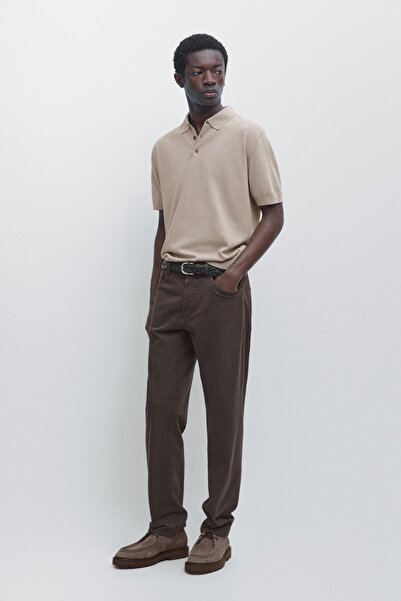 Massimo Dutti Pamuklu triko polo yaka kazak