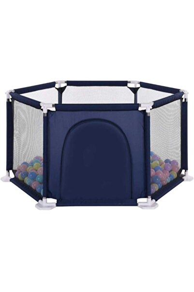 Vision سياج لعب وملعب للأطفال بفتحة جانبية باللون الأزرق الداكن