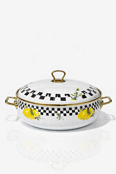 Premium Home Pr Home Lemon Deep Concave Enamel Karnıyarık Pilav Pot 26 cm