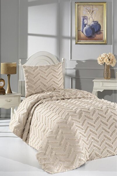Çeyiz Diyarı Zigra 2 Piece Single Pique Set Beige