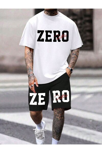 EFFRENATU Unisex Letter Printed T-Shirt – Round Neck, Short Sleeve, Casual Set