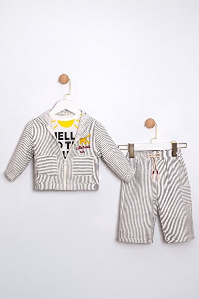 HAUSEkids 9-24 Aylık Soft Teddy Erkek Bebek 3'Lü Takım-Lacivert