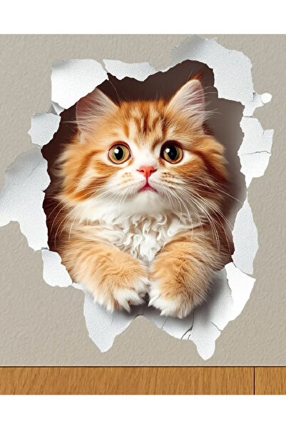 Sim Tasarım - Priz03 - Sarman Kedicik Broken Wall Kitten Decorative Socket Wa...