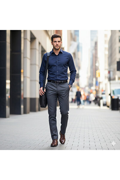 Fine Touch Premium Men's Long Sleeve Slim Fit Shirt – Modern Cut