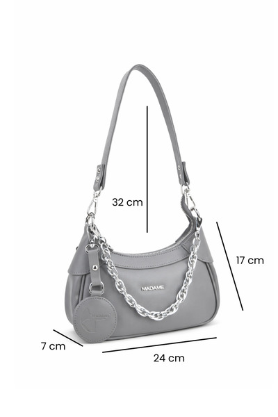 Madame Geantă de umăr și crossbody pentru femei cu detaliu lanț – Curea extra lungă, casual și elegantă