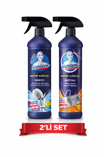 Highgenic Aktif Köpük Mutfak ve Banyo 2'li Avantaj Paketi 750 Ml+750 Ml