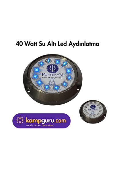 Poseidon Yeni 12 LEDLİ MAVİ 12 volt - 24 volt, 24 WATT LED SU ALTI AYDINLATMA