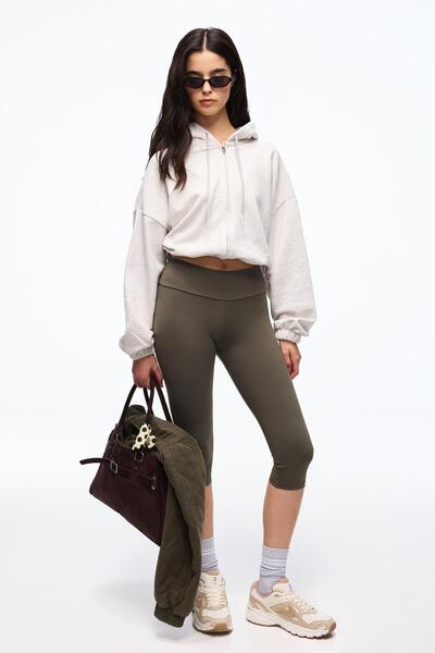 Bershka Balon kesim fermuarlı kapüşonlu sweatshirt