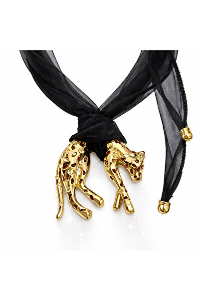 neslyaccessories Tül Bağlamalı Panter Kolye
