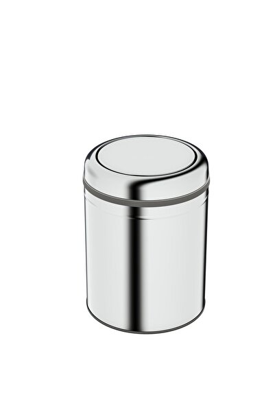 AQUA BAGNO Basic Çöp Kovası - Sallanır Kapaklı 8 L, Parlak Krom Paslanmaz | 3...