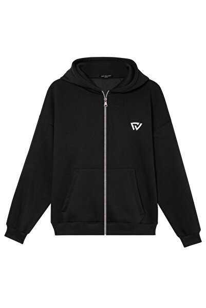 Fer Valiant Basic Hooded Oversize Cardigan Zipper Sweatshirt