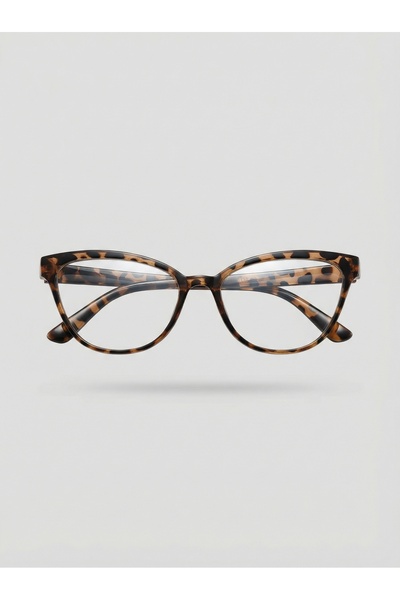 VEGA EYEWEAR Renny Leopar Desenli Renk Cat Eye Mavi Işık Korumalı Gözlük Pint...