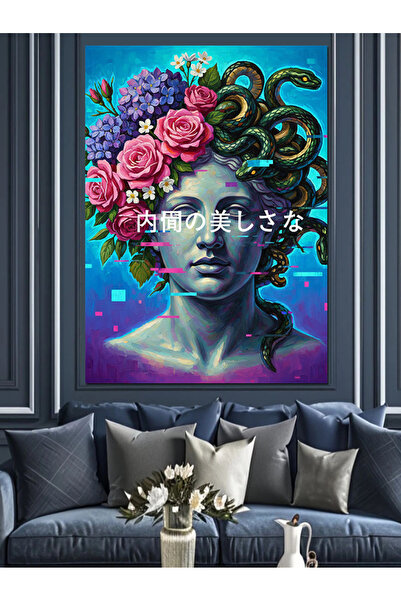 KanvasSepeti Cu păr floral Pictură în ulei de înaltă calitate texturat Canvas...