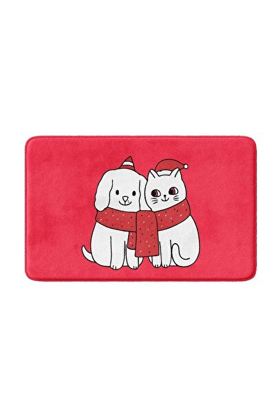 Monnhein Covoraș de baie cu design drăguț, decor de Anul Nou, bază anti-alune...