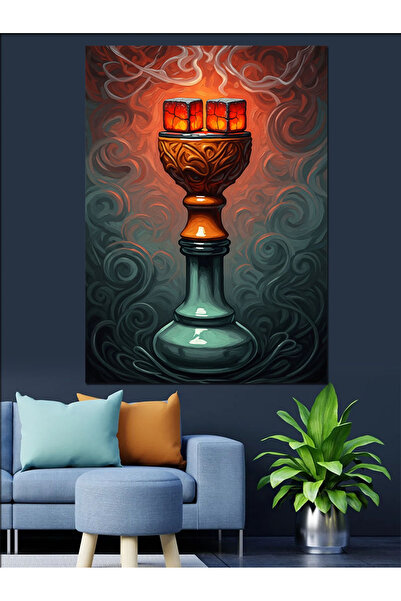 KanvasSepeti Pictură în ulei de înaltă calitate cu tematică narghilea textura...