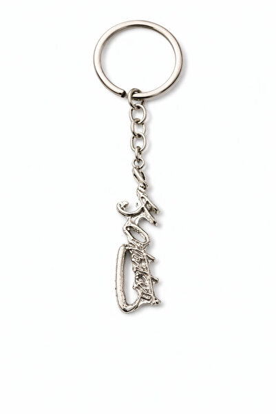 HER ŞEY NOTA www.herseynota.com Breloc cu figurină metalică în formă de text ...