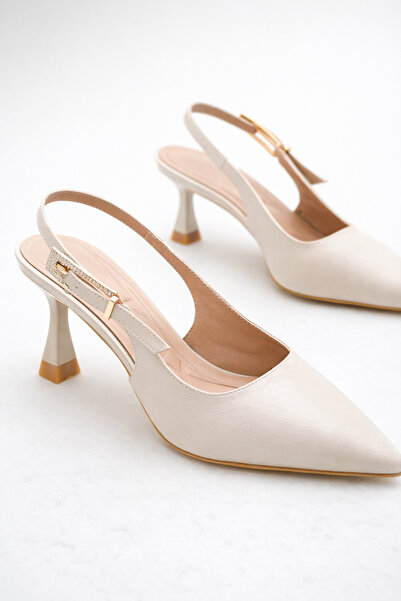 ELAIA SHOES Γυναικεία παπούτσια ARIS με μπεζ πέτρινη αγκράφα και λεπτομέρεια ...