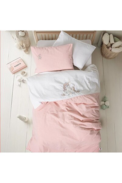 Talis Lenjerie de Pat Bebelusi Bonic Alb, Bumbac 100%