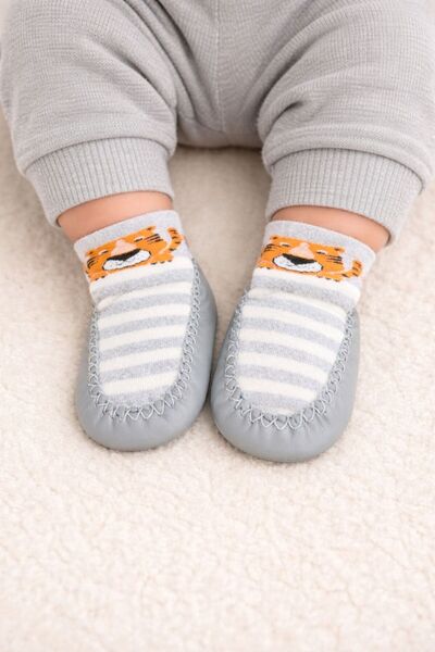 Numix Baby Kids Çarık Çorap, Hakiki Deri, Bebek Çocuk Patiği, Kaymaz Taban