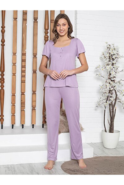 LİMİSSİ imissi Oblikovani set pidžame sa ovratnikom - Lila XS / M