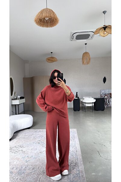 Buket Teke Tile Ribbed Hooded Soft Textured Set