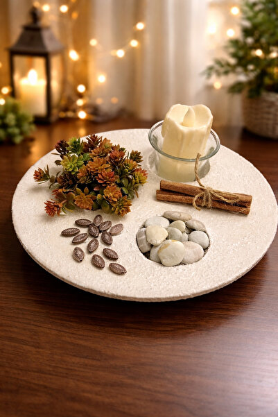 FAHA NATURAL mum dekorlu dekoratif beton kase 23cm