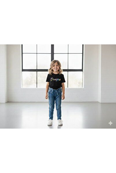 Bonbelle Black Boy/Girl Figure Printed Soft Textured T-Shirt