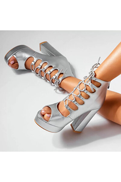 Zaira Women's Wanda Heeled Sandals Silver #14797 - 38