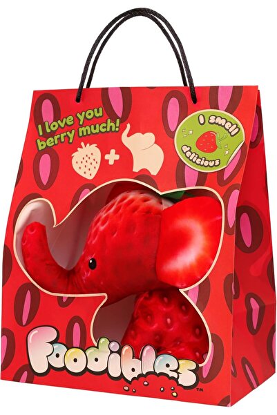 foodibles دمية فيل فراولة ناعمة ومحببة، هذه الدمية المحشوة عبارة عن دب تيدي ب...