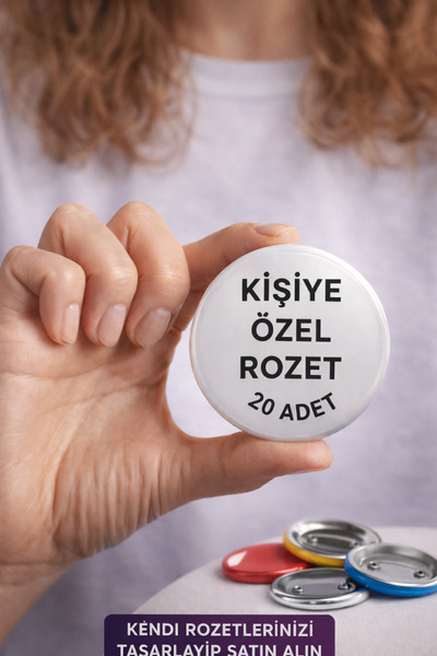 Fynbos Kişiye Özel Buton Rozet 44 mm – 15 Adet – Özel Tasarım Yaka Rozeti – O...