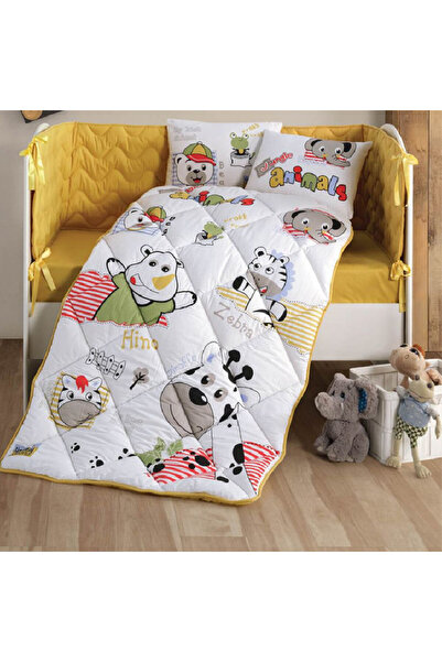 Talis Set Complet Lenjerie de Pat Bebelusi Animals V1 Negru, Bumbac 100%