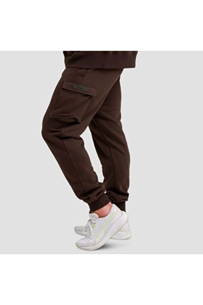 GymBeam Pantaloni jogging utilitari maro