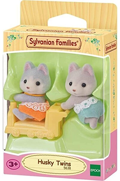 SYLVANIAN FAMILIES مجموعة لعب توأم الهاسكي – مجموعة مجسمات مصغرة مع ملحقات لل...